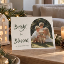Bright & Blessed Foto Familie | Weihnachtskarte