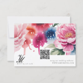 Bright Bloom Blossom Hochzeitsskala QR Code RSVP K Karte