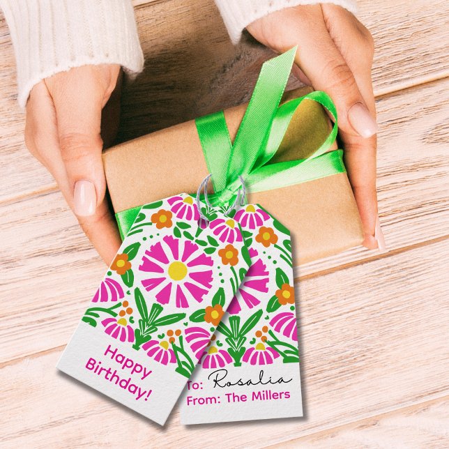 Bright Blooms Birthday Cheer! Geschenkanhänger (Von Creator hochgeladen)