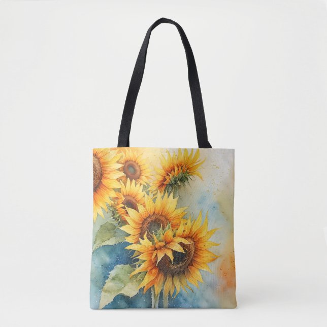 Bright Blooms Sunflower Tote Tasche (Vorderseite)