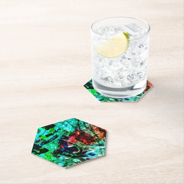 Bright blue abstract paper coaster.Dazzling sea   Untersetzer (Vor Ort)