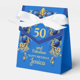 Bright Blue and Gold Birthday 3"w x 1.5"l x 3.25"h Geschenkschachtel