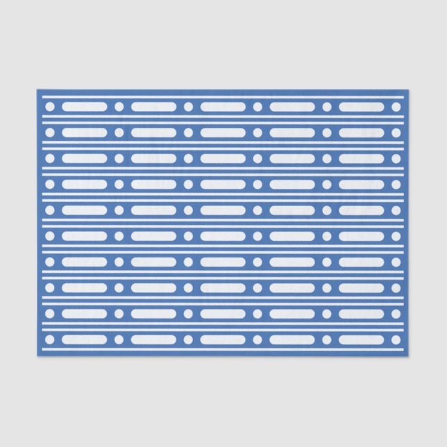 Bright Blue Bone Inlay Dot Border Decoupage Paper Seidenpapier (Vorderseite)