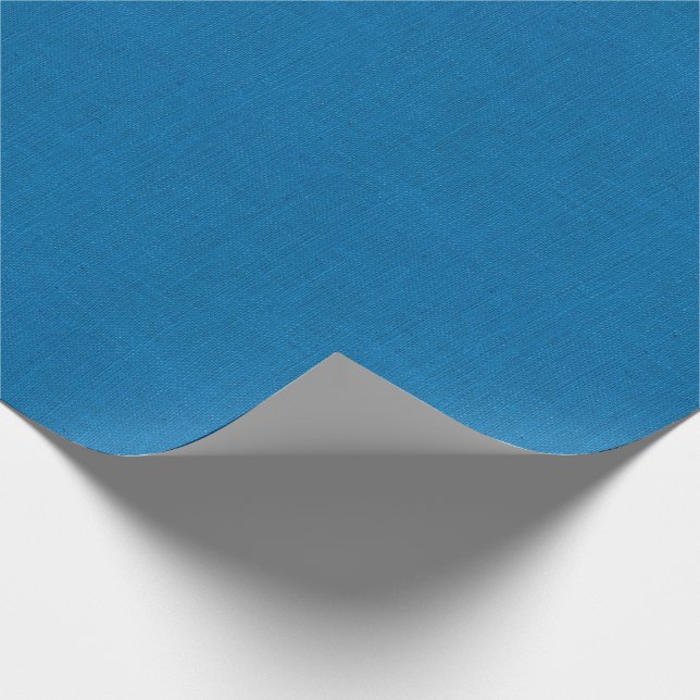 Bright Blue Burlap Textur Geschenkpapier (Ecke)
