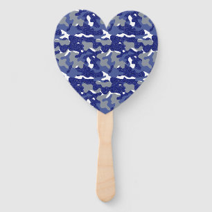 Bright Blue Camouflage Sparkle Camouflage Fächer