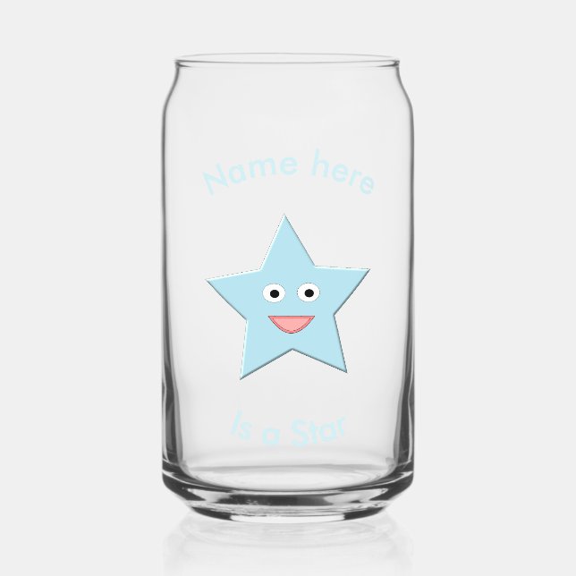 Bright Blue Celebration Star Custom Dosenglas (Vorderseite)