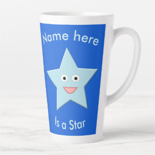 Bright Blue Celebration Star Custom Milchtasse