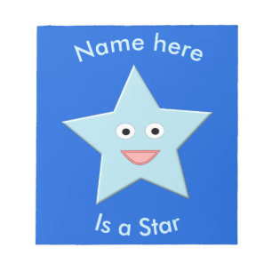 Bright Blue Celebration Star Custom Notepad Notizblock