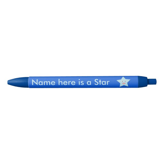 Bright Blue Celebration Star Custom Pen Kugelschreiber (Vorderseite)
