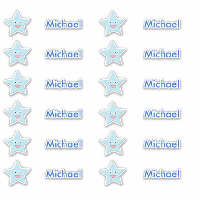 Bright Blue Celebration Star Custom Shaped Aufkleber (Vorderseite)