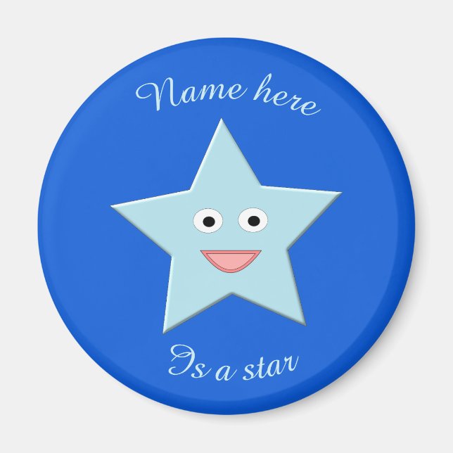 Bright Blue Celebration Star Magnet (Vorne)
