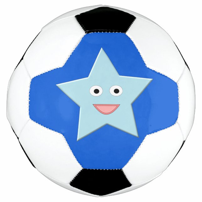 Bright Blue Celebration Star Soccer Ball (Vorderseite)