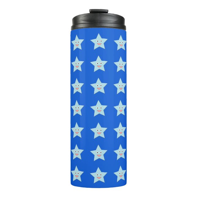 Bright Blue Celebration Star Thermal Tumbler Thermosbecher (Vorderseite)