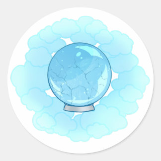 Bright Blue Cracking Crystal Ball Runder Aufkleber