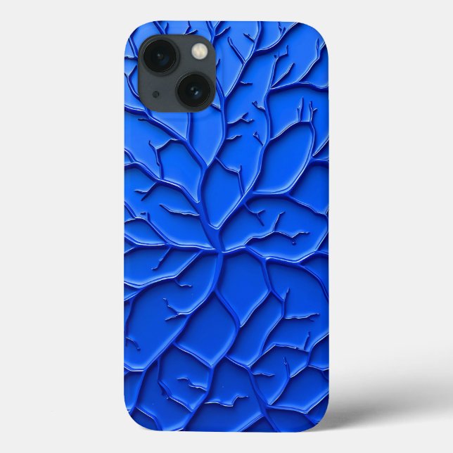 Bright Blue Embossed Texture iPhone Case (Rückseite)