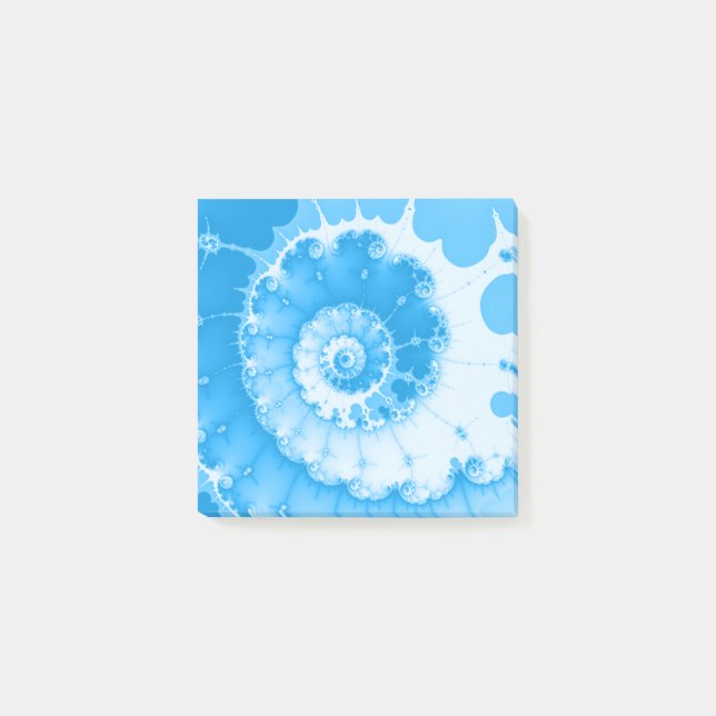 Bright Blue Fraktal Spiral 3x3 Post-it Klebezettel (Vorderseite)