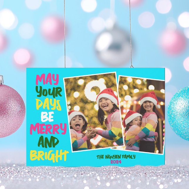 Bright Blue Frohe Weihnachten zwei Foto Collage (Von Creator hochgeladen)