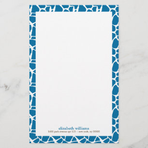 Bright Blue Giraffe Muster Briefpapier