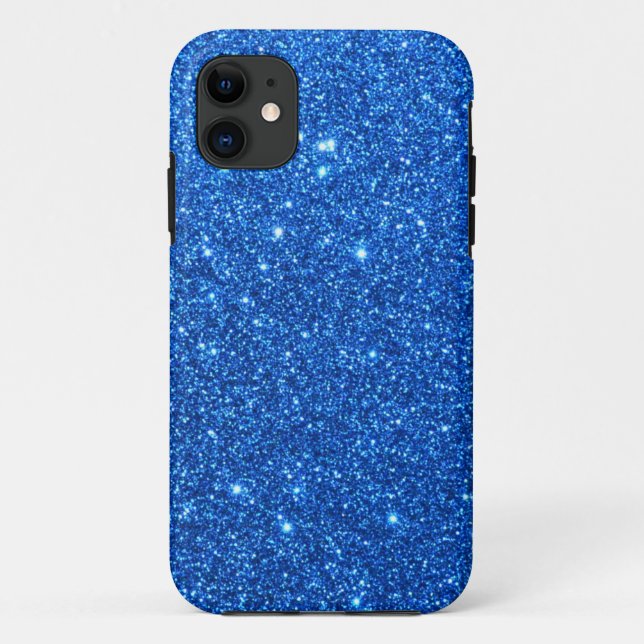 Bright Blue Glitter Sparkles Case-Mate iPhone Hülle (Rückseite)