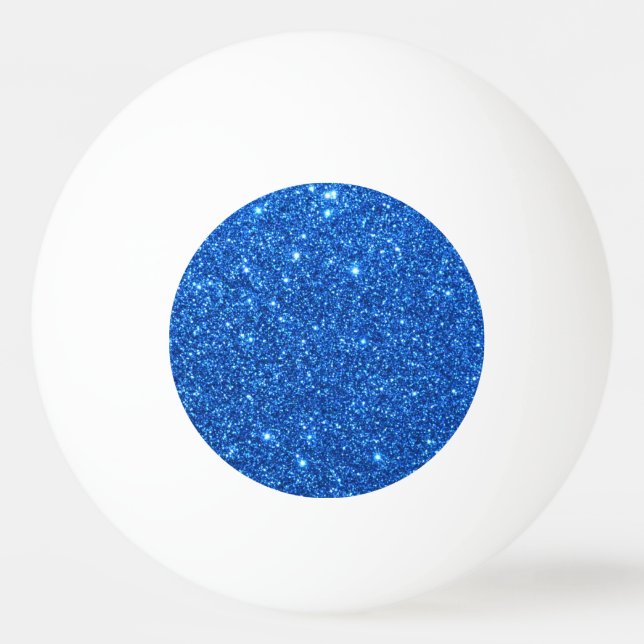 Bright Blue Glitter Sparkles Tischtennisball (Vorderseite)