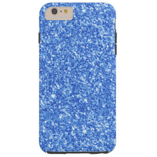 Bright Blue Glitzer Textur Muster Tough iPhone 6 Plus Hülle