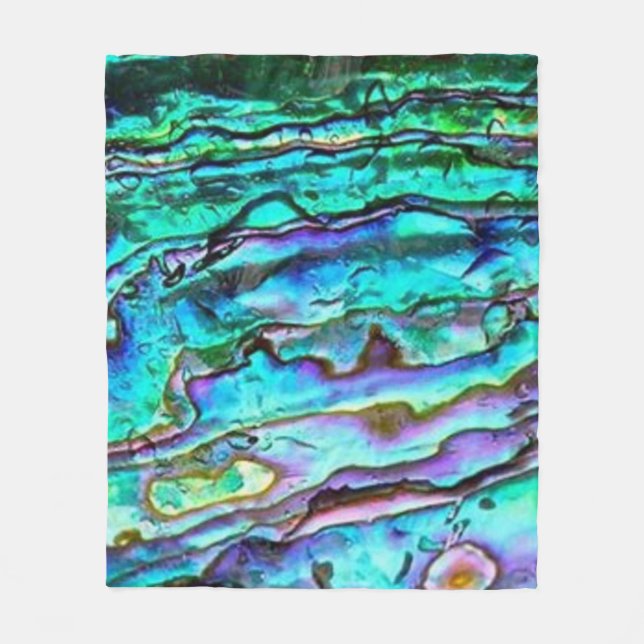 Bright Blue Green Paua Abalone Muschel Blanket Fleecedecke (Vorderseite)