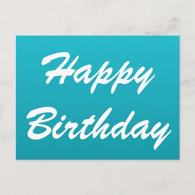 Bright Blue Happy Birthday Postcard Postkarte (Vorderseite)