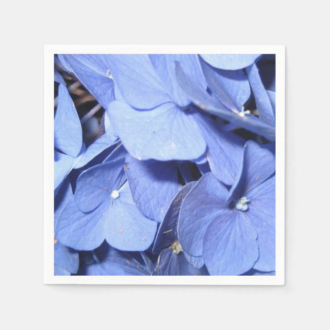 Bright Blue Hydrangea Standard Cocktail Napkins Serviette (Vorderseite)