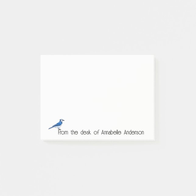 Bright Blue Jay Personalize Notes Post-it Klebezettel (Vorderseite)