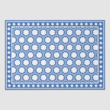 Bright Blue Modern Bone Inlay Decoupage Paper