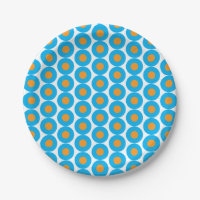 Bright Blue Orange Polka Dots Modern Funky