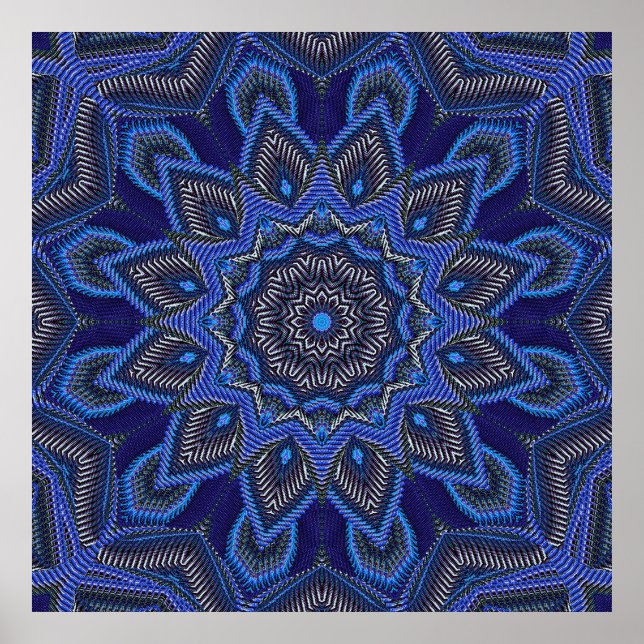 Bright Blue Radiation Star Poster (Vorne)