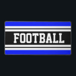 Bright Blue Schwarz-weiß Stripes FOOTBALL Text Schreibtischunterlage<br><div class="desc">Dieses lustige, sportliche Design zeichnet sich durch klassisch starke, fette Großbuchstaben in einem hervorgehobenen, breiten schwarzen Streifen aus, der an zwei weiße Streifen angrenzt und einen lebendigen blauen Hintergrund mit "FOOTBALL" in der Vorderseite und Mitte bildet. Machen Sie es sich selber: Die Farben und Texte in diesem Design können personalisiert...</div>