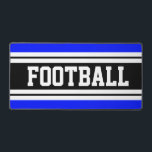 Bright Blue Schwarz-weiß Stripes FOOTBALL Text Schreibtischunterlage<br><div class="desc">Dieses lustige, sportliche Design zeichnet sich durch klassisch starke, fette Großbuchstaben in einem hervorgehobenen, breiten schwarzen Streifen aus, der an zwei weiße Streifen angrenzt und einen lebendigen blauen Hintergrund mit "FOOTBALL" in der Vorderseite und Mitte bildet. Machen Sie es sich selber: Die Farben und Texte in diesem Design können personalisiert...</div>