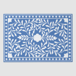 Bright Blue Traditional Bone Inlay Decoupage Paper Seidenpapier