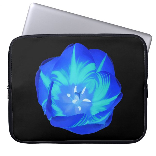 Bright Blue Tulip Laptop Bag Laptopschutzhülle (Vorderseite)