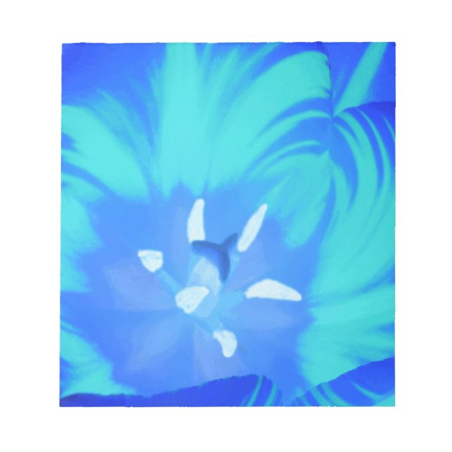 Bright Blue Tulip Notepad Notizblock (Vorderseite)