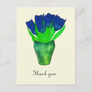 Bright Blue Tulips Danke Karte