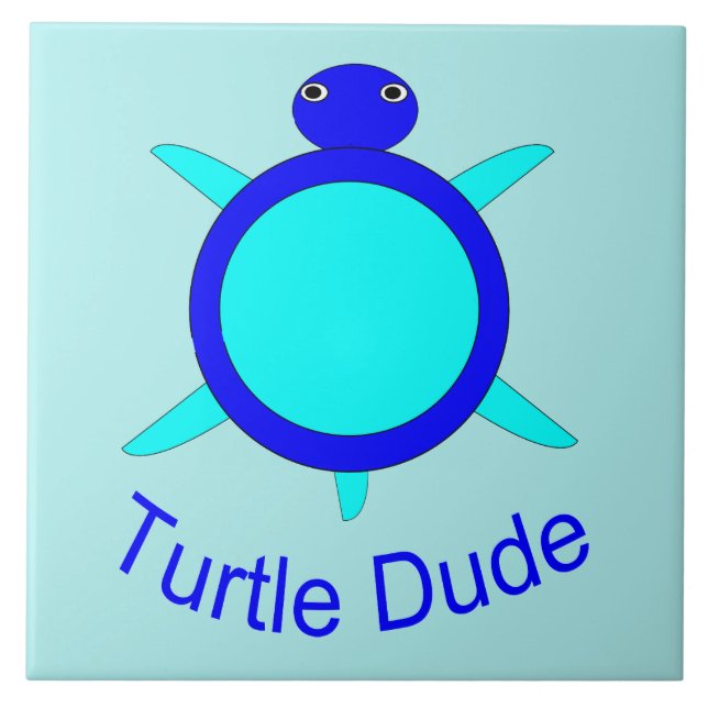 Bright Blue Turtle Typ Tile Fliese (Vorderseite)