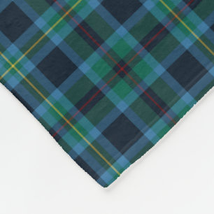 Bright Blue und Green Miller Clan Tartan Fleecedecke