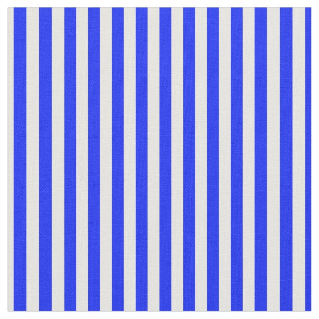 Bright Blue & White Streifen Stoff (Nahaufnahme)
