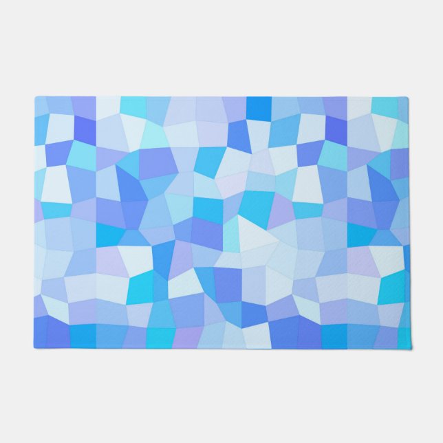 Bright Blues Mosaic Fußmatte (Vorderseite)