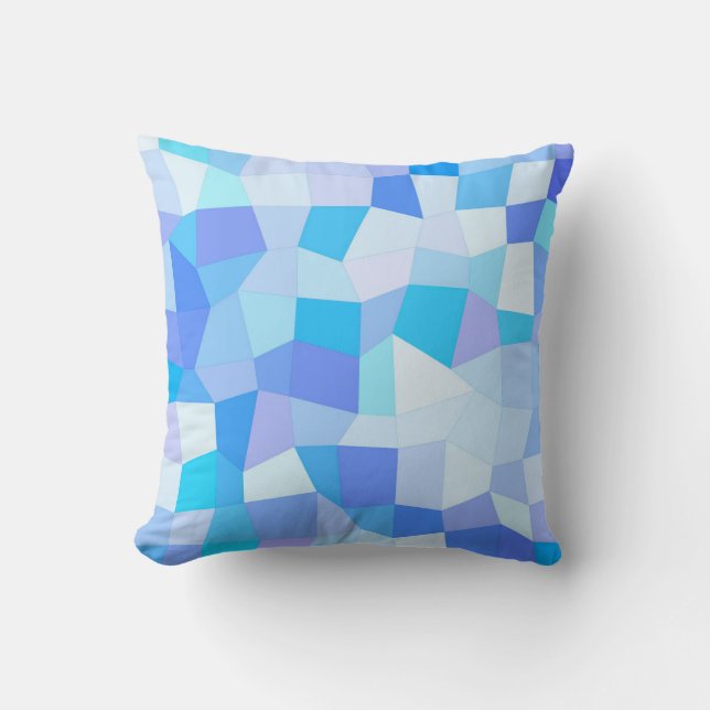 Bright Blues Mosaic Kissen (Vorderseite)