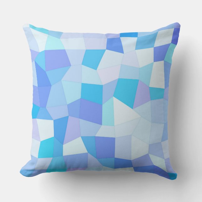 Bright Blues Mosaic Kissen (Vorderseite)