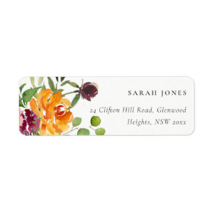 BRIGHT BLUSH YELLOW ORANGE FLORAL BUNCH ADRESSE