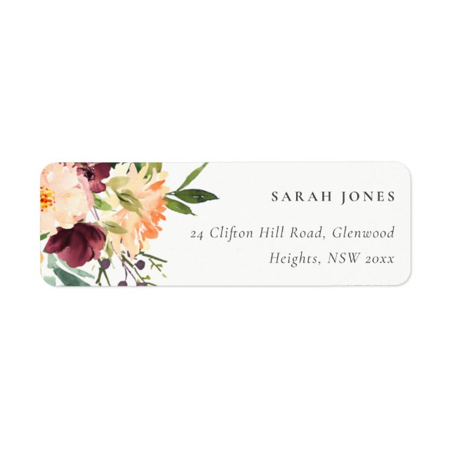 BRIGHT BLUSH YELLOW ORANGE FLORAL BUNCH ADRESSE (Vorne)