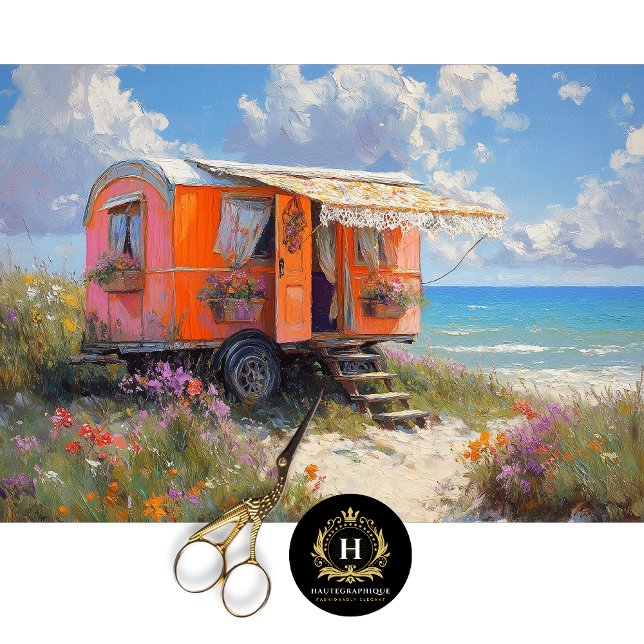 Bright Boho Beach Sinti und Roma Caravan Decoupage Seidenpapier (Von Creator hochgeladen)