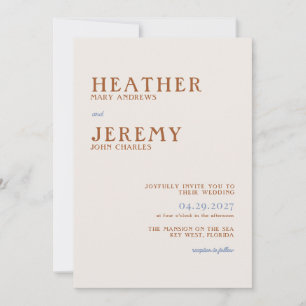 Bright Boho farbenfrohe Retro-Hochzeit Einladung