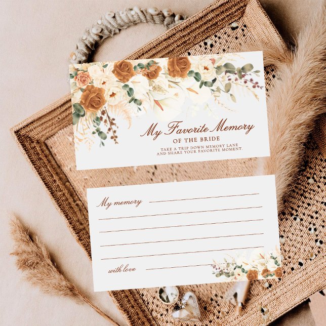 Bright Boho Favorite Memory of the Bride Ticket Mitteilungskarte (Von Creator hochgeladen)