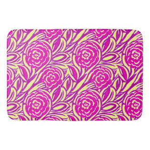 Bright Boho Floral Swirl Wasserfarbe Badematte